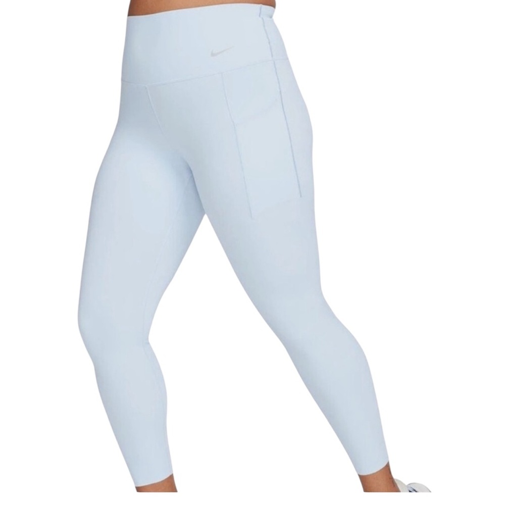 Nike Universa Light Blue High-Waisted Leggings - Size S